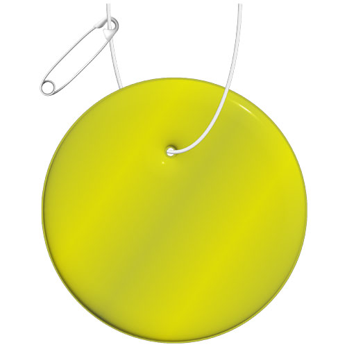 Attache réfléchissante ronde promotionnelle en PVC Jaune néon